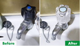 蛇口から水漏れがあったため、ハンドル部を交換いたしました。