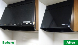 キッチンレンジフードの中のプロペラがスイッチを入れても回らない状態でした。お客様のご希望で取り替えいたしました。